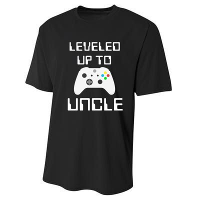 Uncle Gamer Gifts Leveled Up To Uncle Pregnancy Announcement Performance Sprint T-Shirt