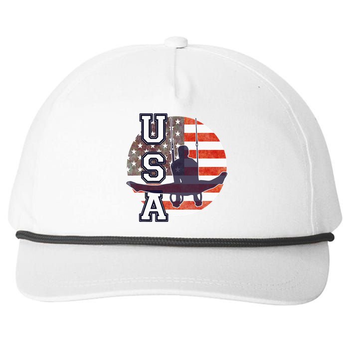 USA Gymnast  Gymnastics Team Athlete American Flag Snapback Five-Panel Rope Hat