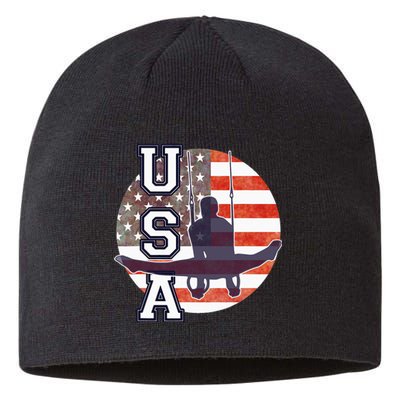 USA Gymnast  Gymnastics Team Athlete American Flag Sustainable Beanie