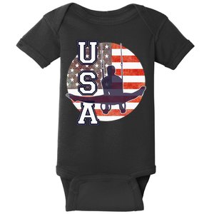 USA Gymnast  Gymnastics Team Athlete American Flag Baby Bodysuit