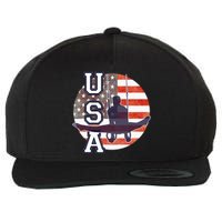 USA Gymnast  Gymnastics Team Athlete American Flag Wool Snapback Cap