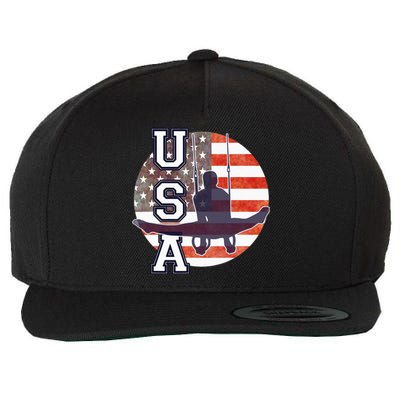 USA Gymnast  Gymnastics Team Athlete American Flag Wool Snapback Cap