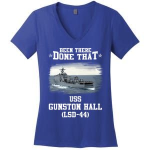 Uss Gunston Hall Lsd44 Veterans Day Father Day Gift Women's V-Neck T-Shirt