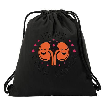 Urine Good Hands Funny Dialysis Technician Nurse Saying Drawstring Bag