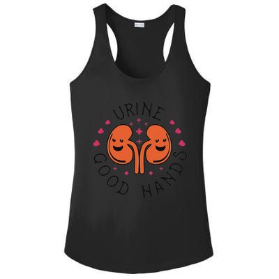 Urine Good Hands Funny Dialysis Technician Nurse Saying Ladies PosiCharge Competitor Racerback Tank