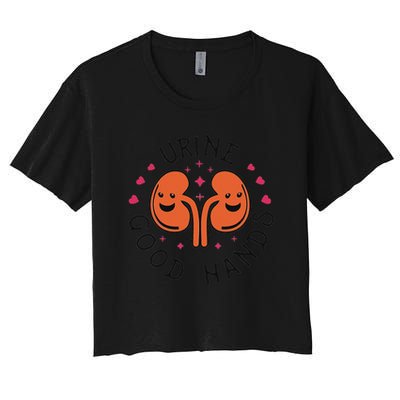 Urine Good Hands Funny Dialysis Technician Nurse Saying Crop Top