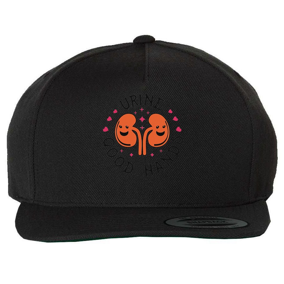 Urine Good Hands Funny Dialysis Technician Nurse Saying Wool Snapback Cap