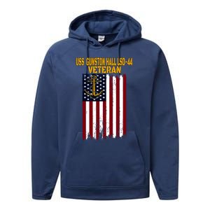 Uss Gunston Hall Lsd44 Dock Landing Ship Veteran Father Day Gift Performance Fleece Hoodie