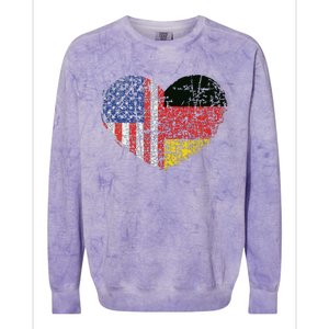 USA Germany Heart Dual Citizenship Colorblast Crewneck Sweatshirt