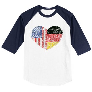 USA Germany Heart Dual Citizenship Baseball Sleeve Shirt