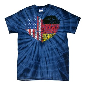 USA Germany Heart Dual Citizenship Tie-Dye T-Shirt