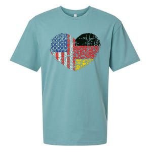 USA Germany Heart Dual Citizenship Sueded Cloud Jersey T-Shirt