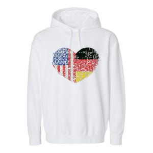 USA Germany Heart Dual Citizenship Garment-Dyed Fleece Hoodie