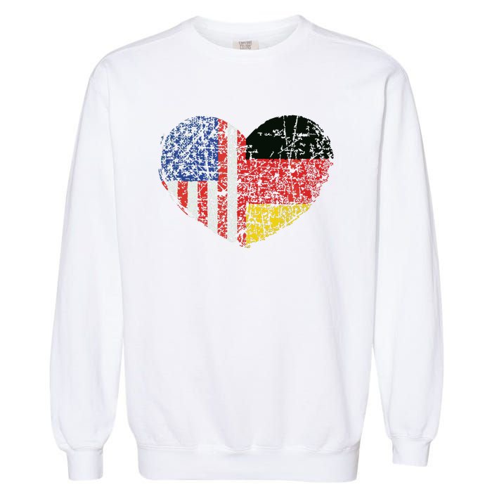 USA Germany Heart Dual Citizenship Garment-Dyed Sweatshirt