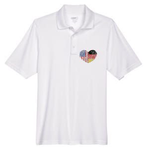 USA Germany Heart Dual Citizenship Men's Origin Performance Pique Polo