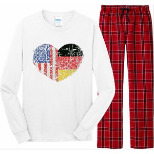 USA Germany Heart Dual Citizenship Long Sleeve Pajama Set