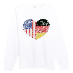 USA Germany Heart Dual Citizenship Premium Crewneck Sweatshirt