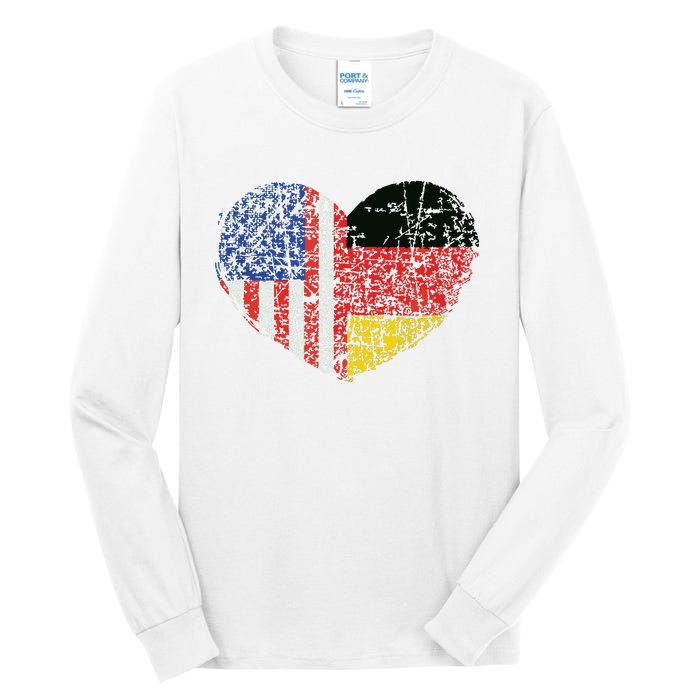 USA Germany Heart Dual Citizenship Tall Long Sleeve T-Shirt