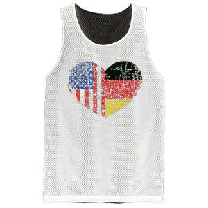 USA Germany Heart Dual Citizenship Mesh Reversible Basketball Jersey Tank