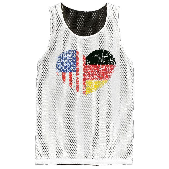 USA Germany Heart Dual Citizenship Mesh Reversible Basketball Jersey Tank