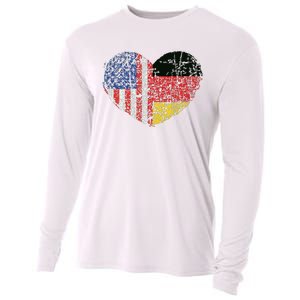 USA Germany Heart Dual Citizenship Cooling Performance Long Sleeve Crew