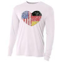 USA Germany Heart Dual Citizenship Cooling Performance Long Sleeve Crew