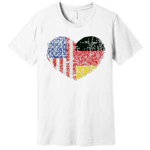 USA Germany Heart Dual Citizenship Premium T-Shirt