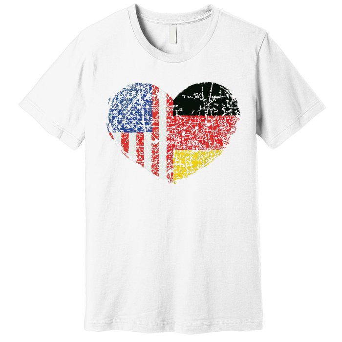 USA Germany Heart Dual Citizenship Premium T-Shirt