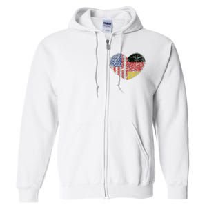 USA Germany Heart Dual Citizenship Full Zip Hoodie