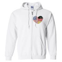 USA Germany Heart Dual Citizenship Full Zip Hoodie