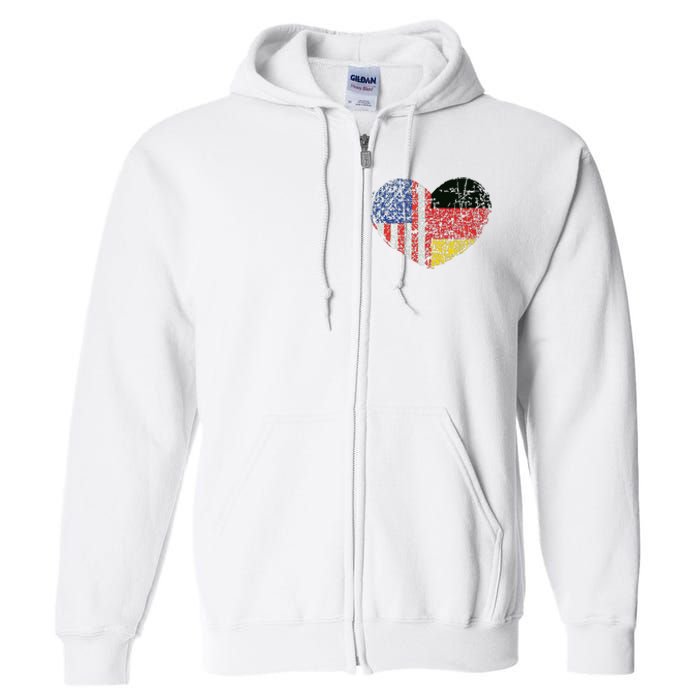 USA Germany Heart Dual Citizenship Full Zip Hoodie