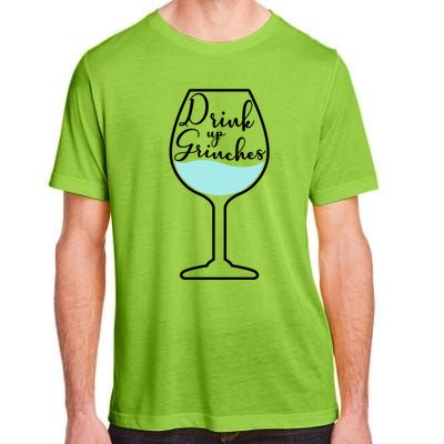 Up Grinches Inside Wine Glass Graphic Christmas Gift Adult ChromaSoft Performance T-Shirt