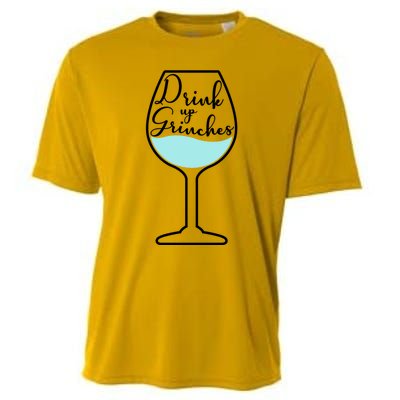 Up Grinches Inside Wine Glass Graphic Christmas Gift Cooling Performance Crew T-Shirt