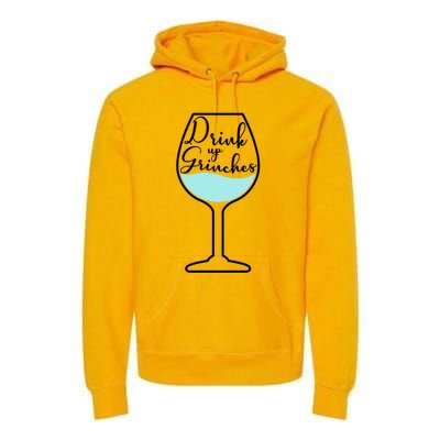 Up Grinches Inside Wine Glass Graphic Christmas Gift Premium Hoodie