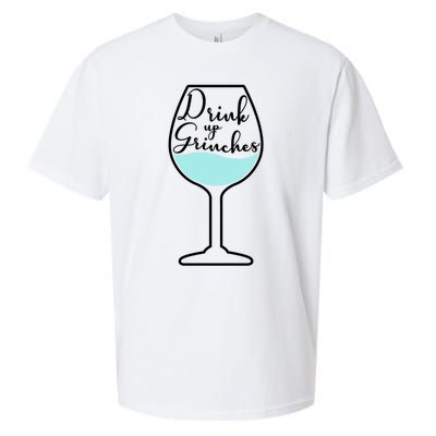 Up Grinches Inside Wine Glass Graphic Christmas Gift Sueded Cloud Jersey T-Shirt