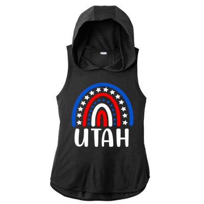 Utah Gift I Love Utah Usa Gift Ladies PosiCharge Tri-Blend Wicking Draft Hoodie Tank