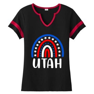 Utah Gift I Love Utah Usa Gift Ladies Halftime Notch Neck Tee