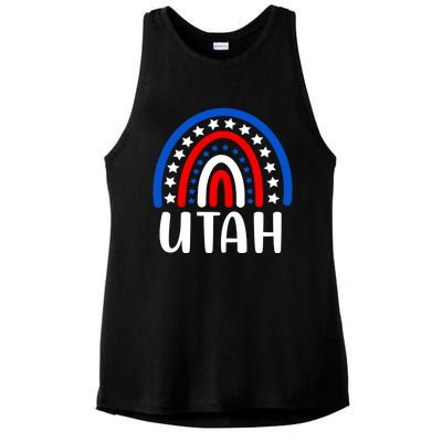 Utah Gift I Love Utah Usa Gift Ladies PosiCharge Tri-Blend Wicking Tank