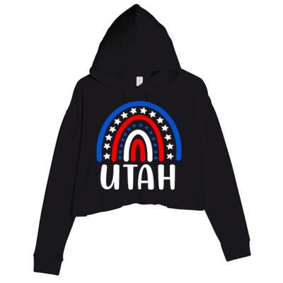 Utah Gift I Love Utah Usa Gift Crop Fleece Hoodie