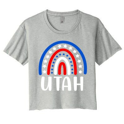 Utah Gift I Love Utah Usa Gift Women's Crop Top Tee