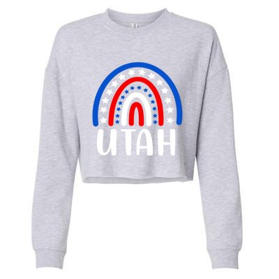 Utah Gift I Love Utah Usa Gift Cropped Pullover Crew