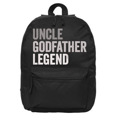 Uncle Godfather Legend For A Favorite Uncle Family Baptism 16 in Basic Backpack