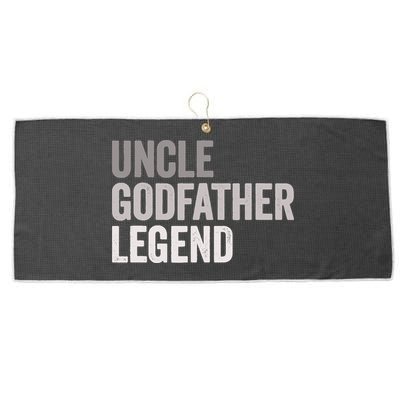 Uncle Godfather Legend For A Favorite Uncle Family Baptism Large Microfiber Waffle Golf Towel