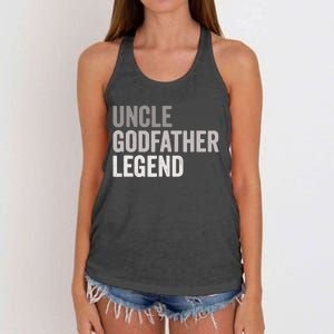 Uncle Godfather Legend For A Favorite Uncle Family Baptism Women's Knotted Racerback Tank