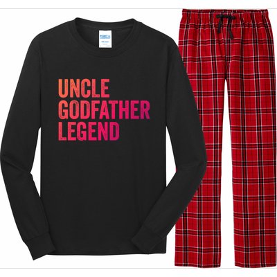 Uncle Godfather Legend Funny Gift Favorite Best Uncle Gift Long Sleeve Pajama Set