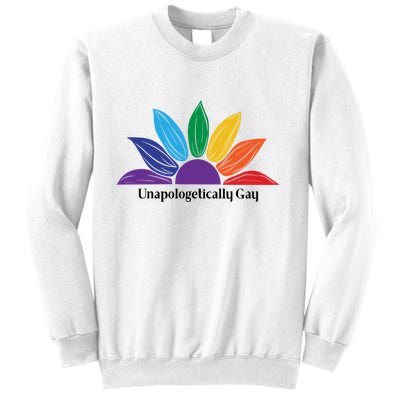 Unapologically Gay Lgbtq Pride Rainbow Sunflower Sweatshirt