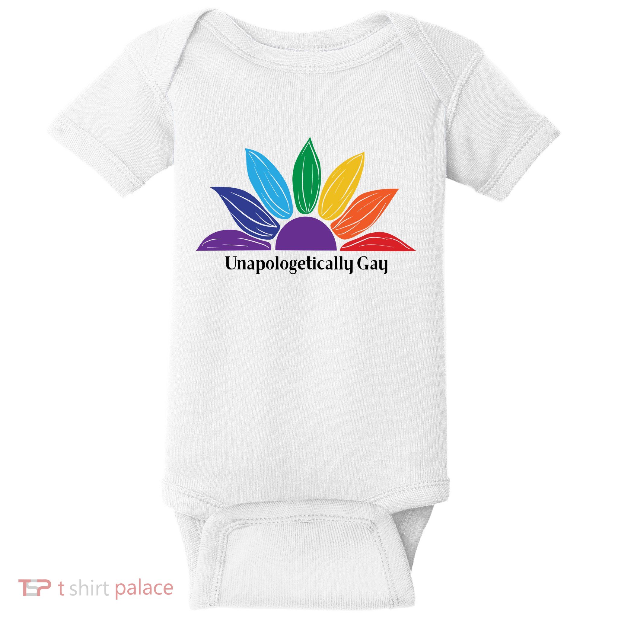Unapologically Gay Lgbtq Pride Rainbow Sunflower Baby Bodysuit