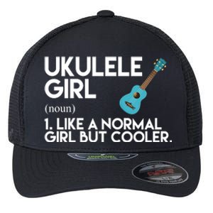 Ukulele Girl Like A Norm Girl But Cooler Flexfit Unipanel Trucker Cap