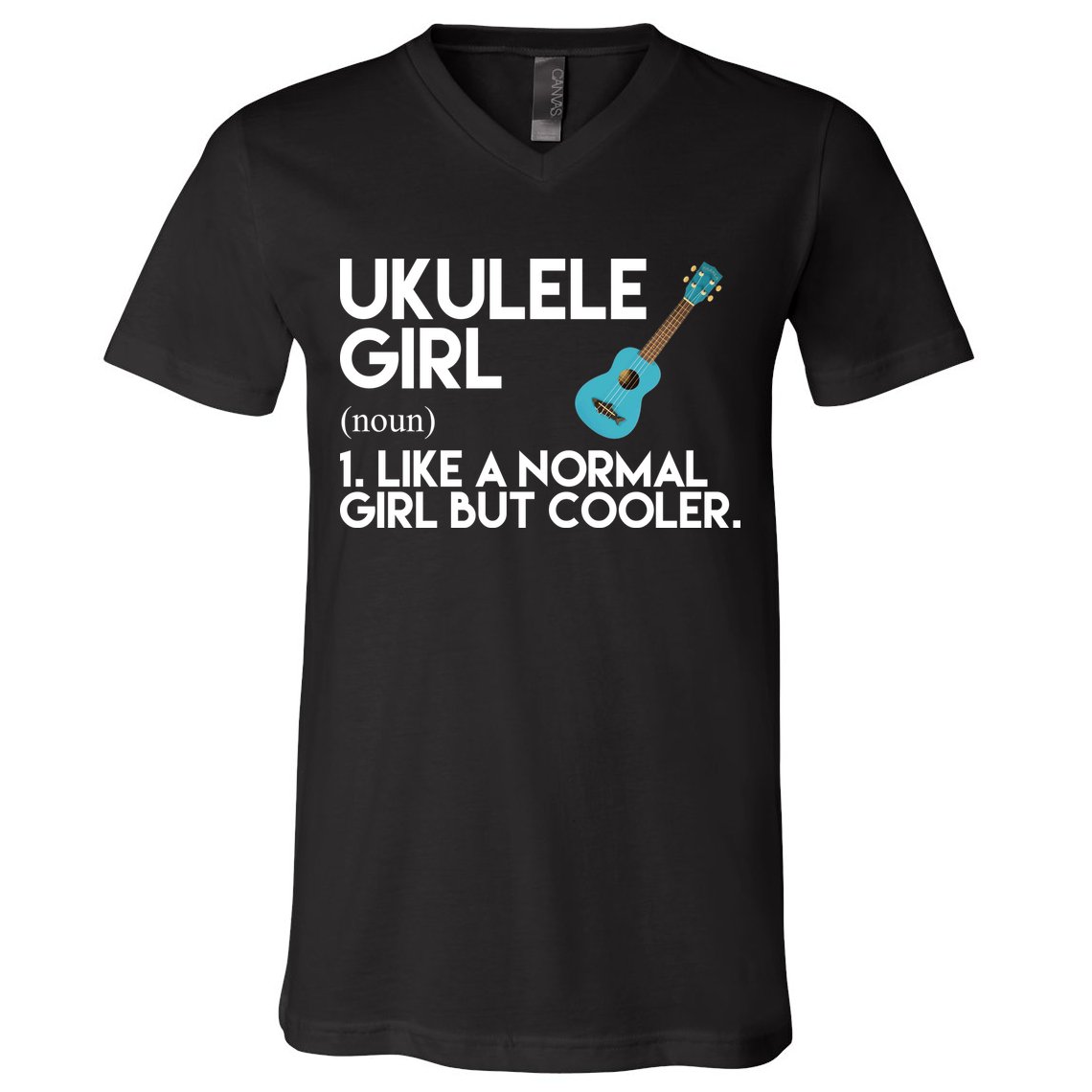 Ukulele Girl Like A Norm Girl But Cooler V-Neck T-Shirt