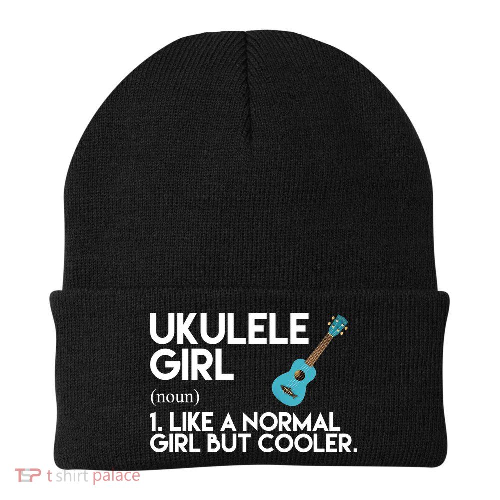Ukulele Girl Like A Norm Girl But Cooler Knit Cap Winter Beanie